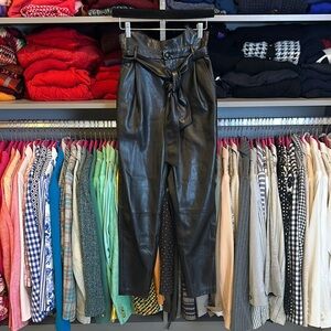 BB Dakota blac faux leather paper bag pants size S